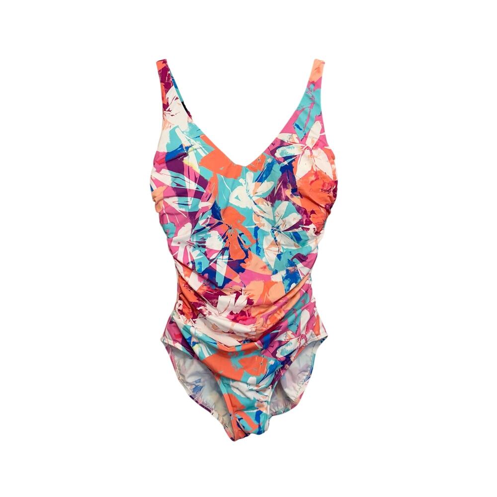 Miraclesuit X Talbots One Piece Bathing Suit 12 Floral Underwired Summer Beach